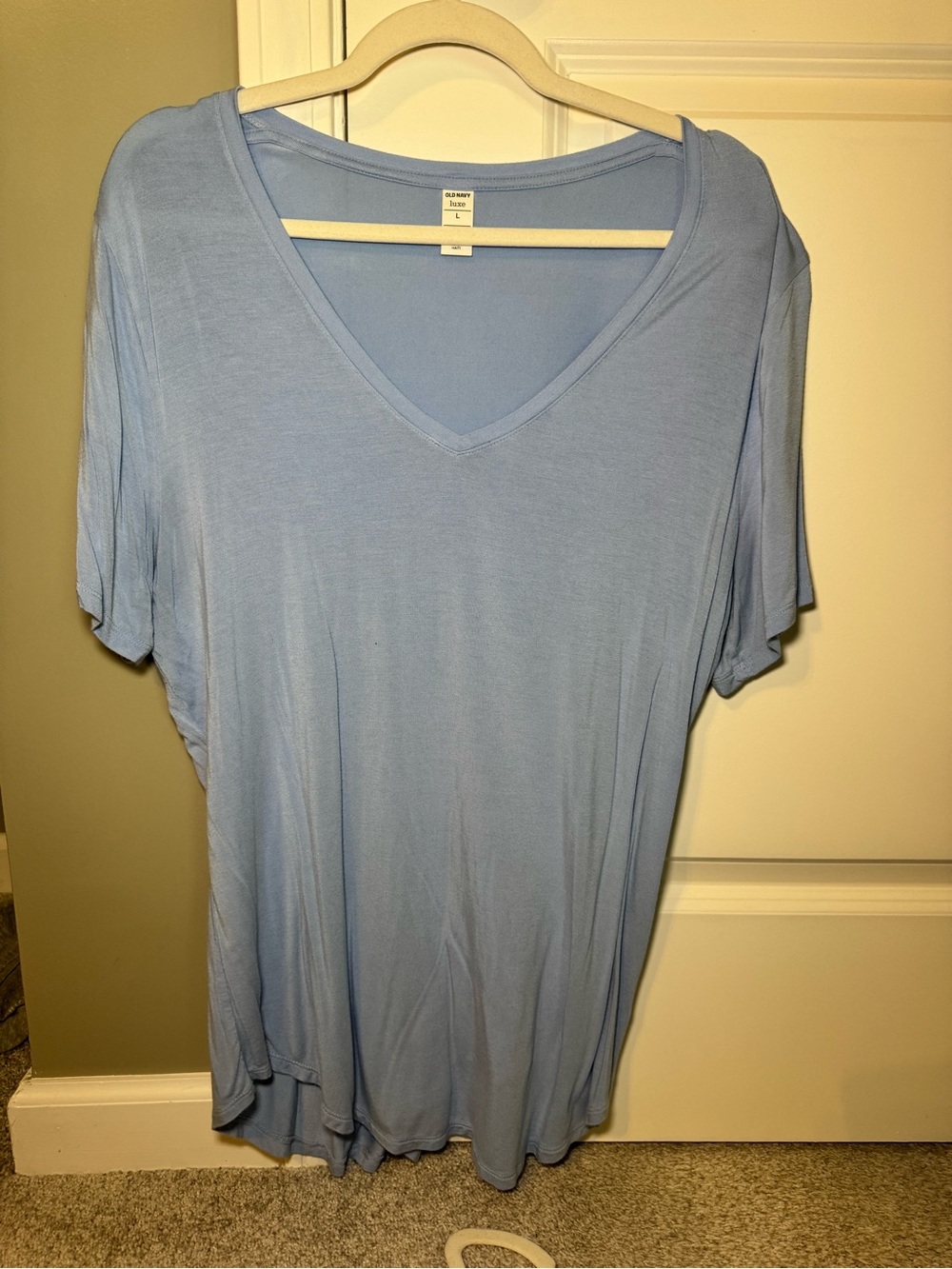Old Navy Luxe Light Blue V-Neck Women's Top